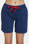 Zivame Color Me Happy Knit Cotton Shorts Set - Medieval Blue — thumbnail 6